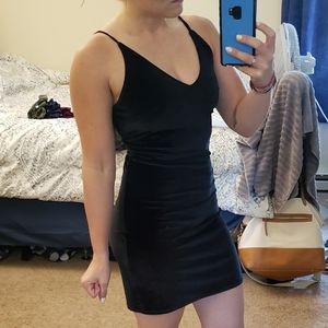 Velvet little black dress